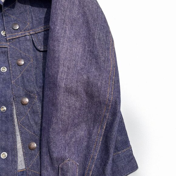 1960s GWG Kings Women's Jean Jacket Size Small Dark Denim Vintage - Picture 9 of 10